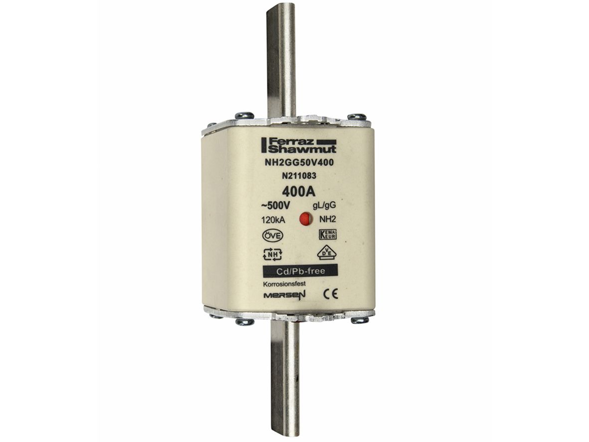 N211083 - NH fuse-link gG, 500VAC, size 2, 400A double indicator/live tags